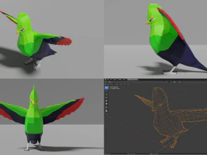 branco di uccelli Modello 3D