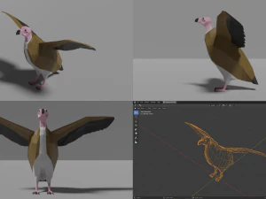 branco di uccelli Modello 3D