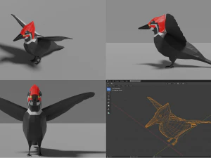 branco di uccelli Modello 3D