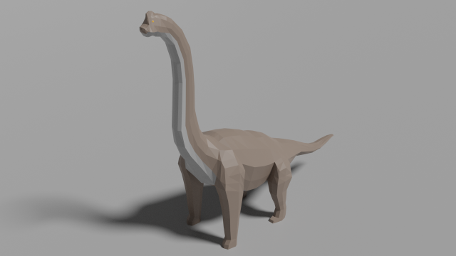 low-poly brachiosaurus Model 3D .c4d .max .obj .3ds .fbx .stl .blend 