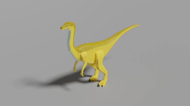 low-poly gallimimus 3D 模型 .c4d .max .obj .3ds .fbx .stl .blend 