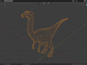 low-poly gallimimus 3D Model