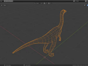 low-poly gallimimus 3D Model