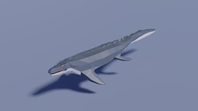 low-poly mosasaurus 3D मॉडल .c4d .max .obj .3ds .fbx .stl .blend 