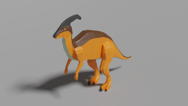 low-poly parasaurolophus 3D Model .c4d .max .obj .3ds .fbx .stl .blend 