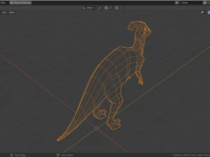low-poly parasaurolophus 3D Model