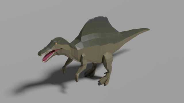 low-poly spinosaurus 3D Model .c4d .max .obj .3ds .fbx .stl .blend 