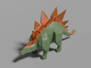 d&uuml;ş&uuml;k poli stegosaurus 3D Model