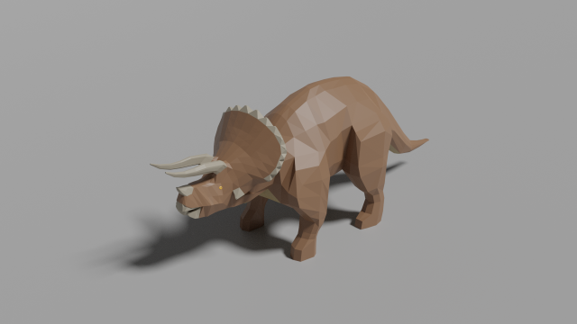 low-poly triceratops 3D मॉडल .c4d .max .obj .3ds .fbx .stl .blend 