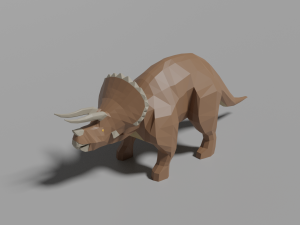 low-poly triceratops 3D मॉडल