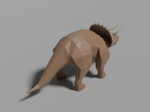 low-poly triceratops 3D मॉडल