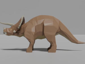 low-poly triceratops 3D मॉडल