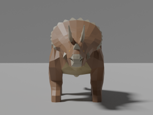low-poly triceratops 3D मॉडल