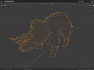 low-poly triceratops 3D मॉडल