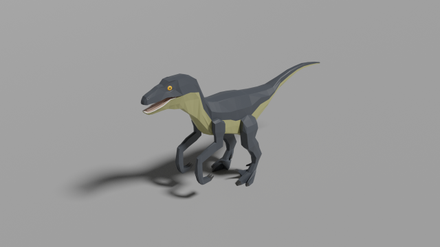 low-poly velociraptor 3Dモデル .c4d .max .obj .3ds .fbx .stl .blend 