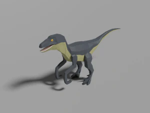 velociraptor a basso numero di poligoni Modello 3D
