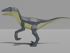 low-poly velociraptor 3Dモデル