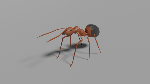low-poly ant Model 3D .c4d .max .obj .3ds .fbx .stl .blend 