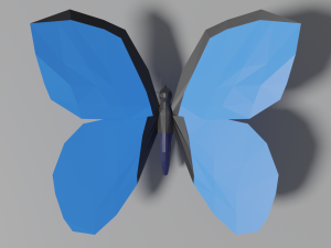 low-poly butterfly 3D मॉडल