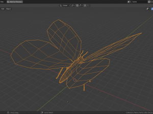 low-poly butterfly 3D मॉडल