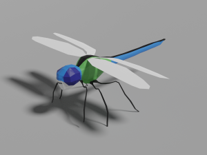 low-poly dragonfly 3D 모델