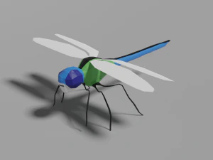 low-poly dragonfly 3D Model