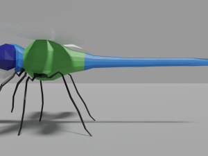 low-poly dragonfly 3D 모델