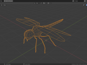 low-poly dragonfly 3D 모델
