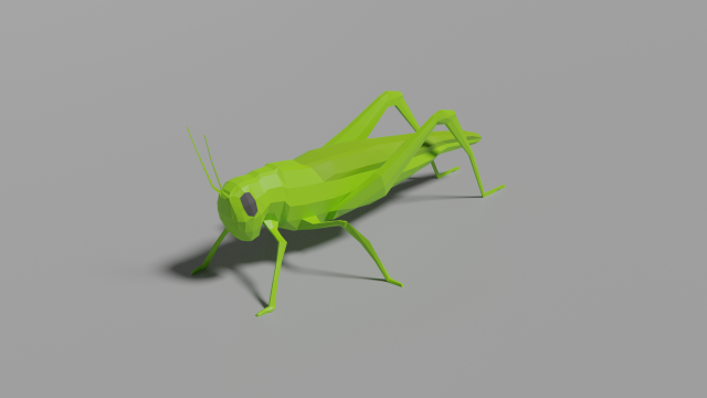 low-poly grasshopper Model 3D .c4d .max .obj .3ds .fbx .stl .blend 