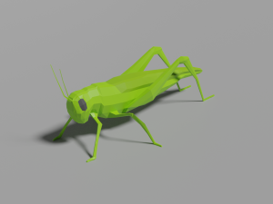low-poly grasshopper Modelo 3D