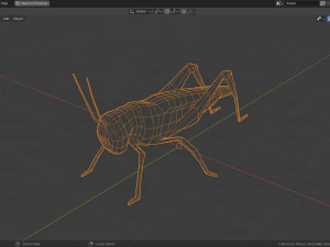 low-poly grasshopper 3D Model