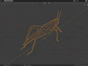 low-poly grasshopper 3D Model