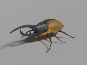 low-poly hercules beetle Modello 3D