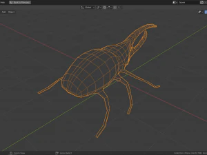 low-poly hercules beetle 3D Model