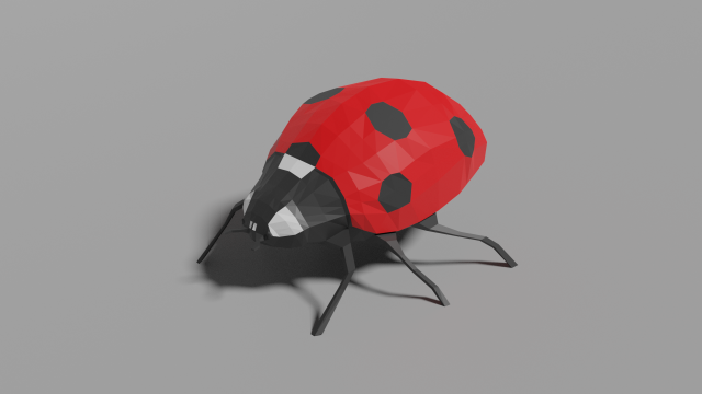 low-poly ladybug 3D 模型 .c4d .max .obj .3ds .fbx .stl .blend 