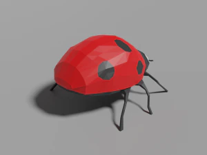 mariquita de baja poli Modelo 3D