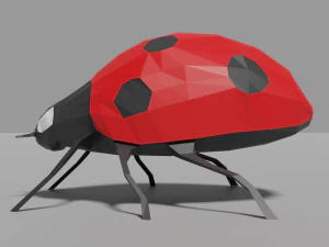 mariquita de baja poli Modelo 3D