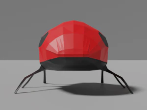 mariquita de baja poli Modelo 3D