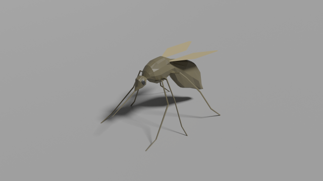 low-poly mosquito Model 3D .c4d .max .obj .3ds .fbx .stl .blend 
