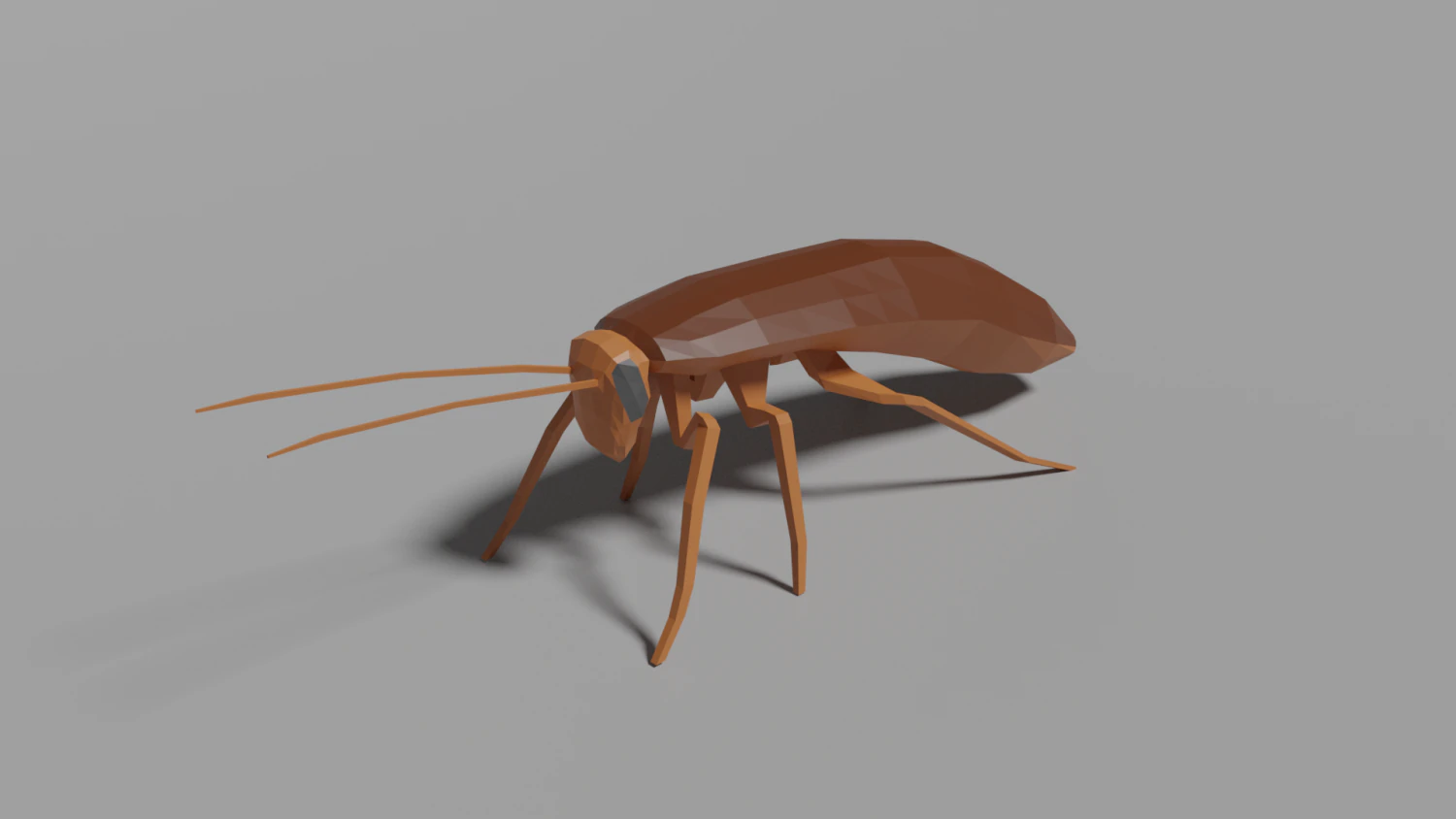 low-poly roach 3D Model .c4d .max .obj .3ds .fbx .stl .blend 