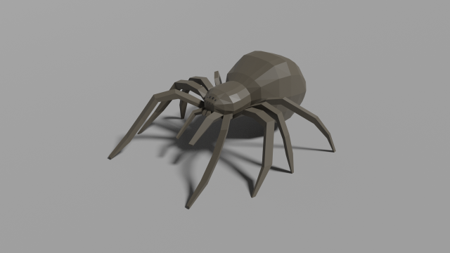 low-poly spider 3D Model .c4d .max .obj .3ds .fbx .stl .blend 