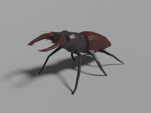 low-poly stag beetle 3D Model