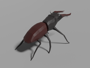 low-poly stag beetle 3D Model