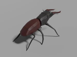 low-poly stag beetle 3D Model