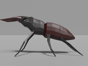 low-poly stag beetle 3D Model