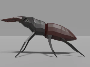 low-poly stag beetle 3D Model