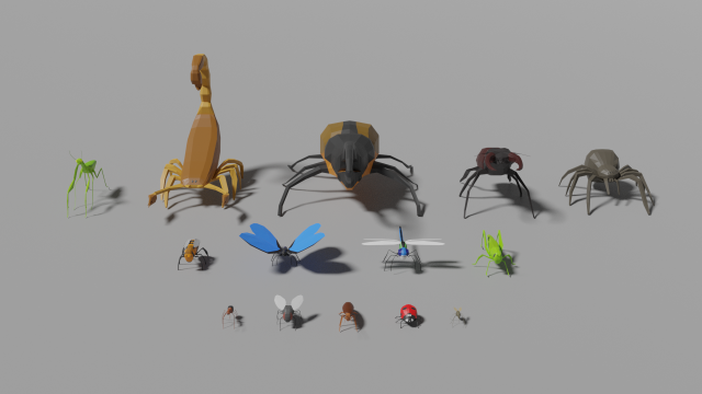 insects pack Modello 3D .c4d .max .obj .3ds .fbx .stl .blend 
