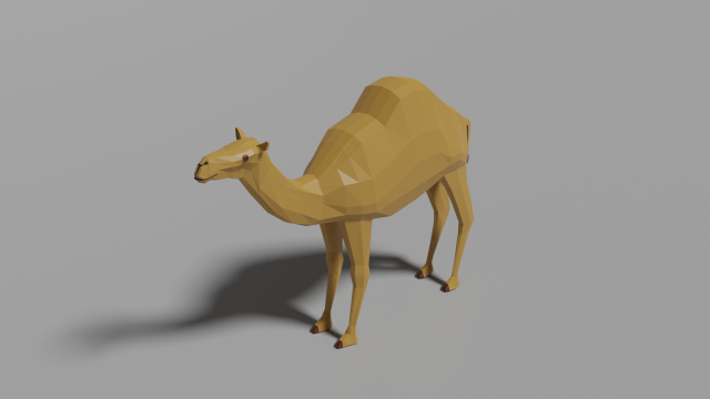 low-poly camel 3D Model .c4d .max .obj .3ds .fbx .stl .blend 