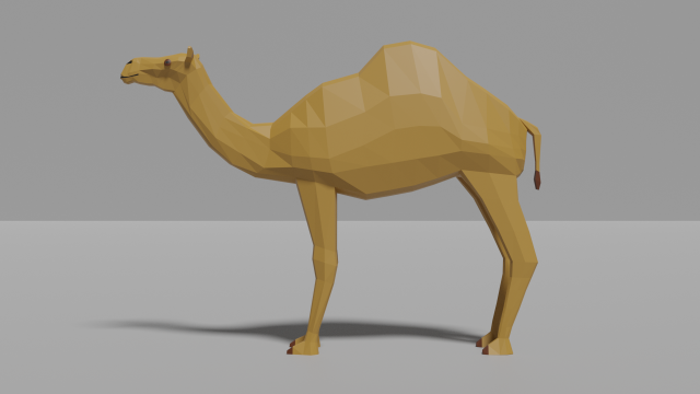 low-poly camel 3D Model in Wildlife 3DExport
