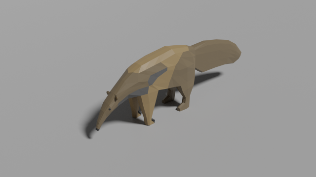low-poly anteater Modèle 3D .c4d .max .obj .3ds .fbx .stl .blend 